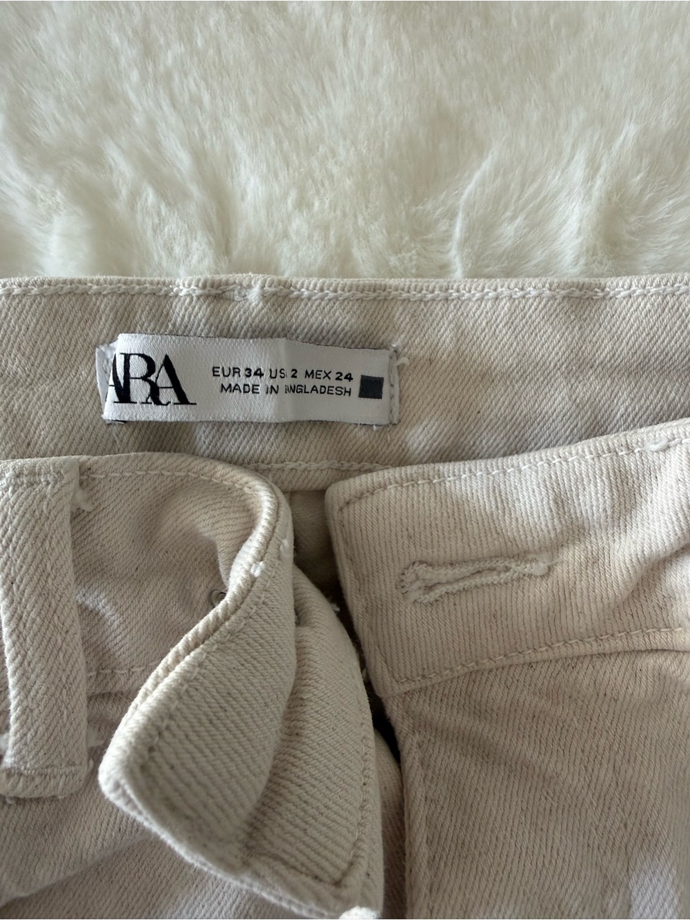 ZARA Cream/ Denim Jeans